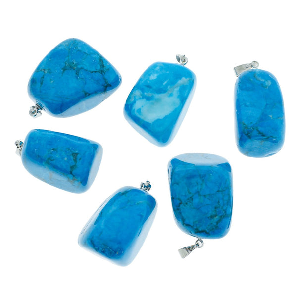 2 Natural Turquoise Gemstone Pendants 3D - GEM138