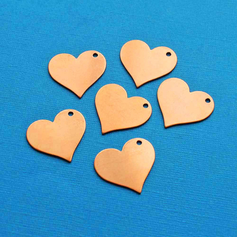 Heart Stamping Blanks - Copper - 27mm x 25mm - 10 Tags - MT373