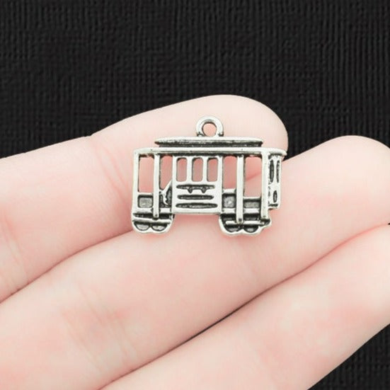 5 Bus Antique Silver Tone Charms - SC203