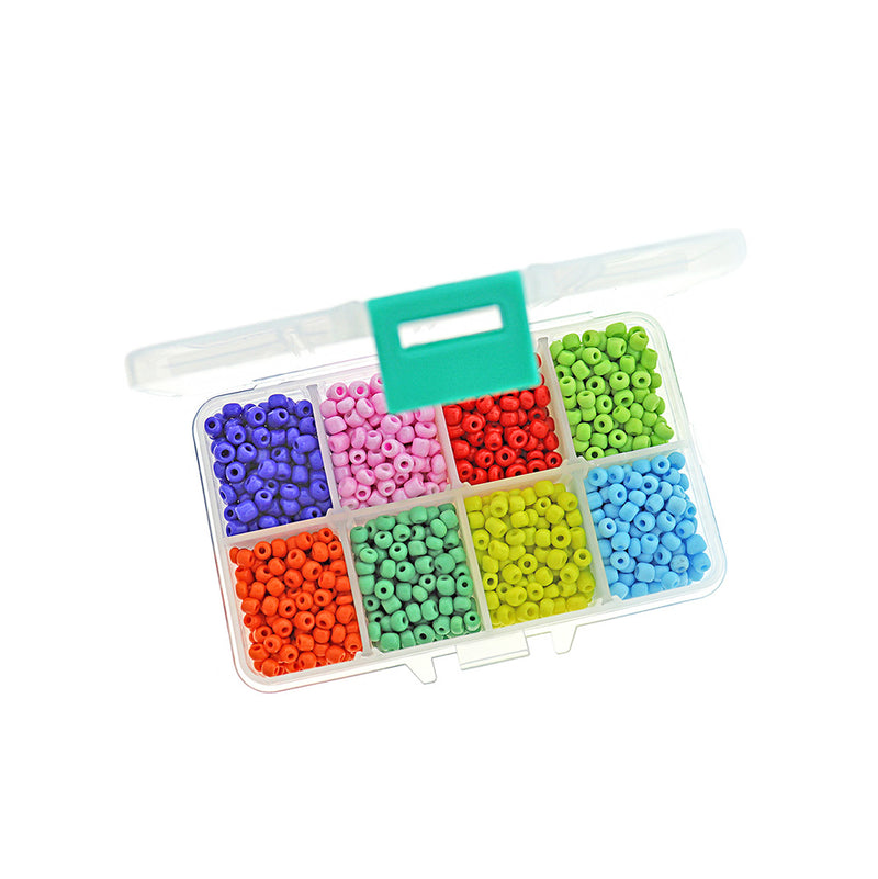 Seed Glass Bead 6/0 Assorted Colors in Handy Storage Box - STARTER32