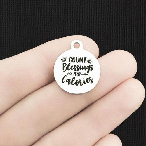 Count Blessings Stainless Steel Charms - Not Calories - BFS001-6425