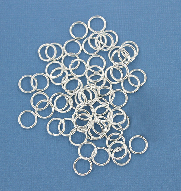 Silver Tone Jump Rings 8mm x 1mm - Open 18 Gauge - 250 Rings - J097