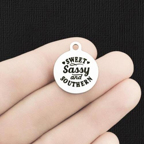 Sweet, Sassy, Stainless Steel Charms - and southern - BFS001-6488