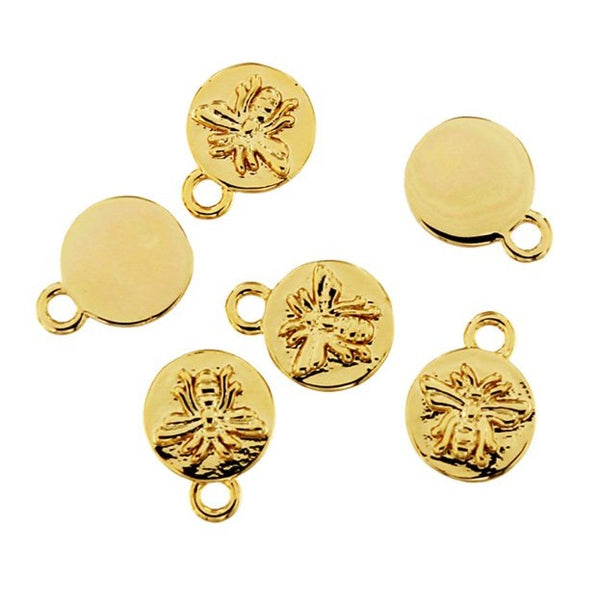 Bumble Bee Gold Plated Brass Charm - BR116