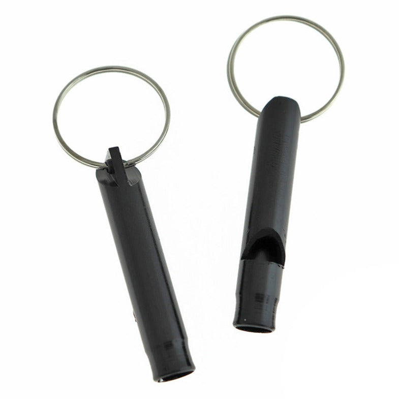 Black Aluminum Whistles - 4 Pieces - Z294