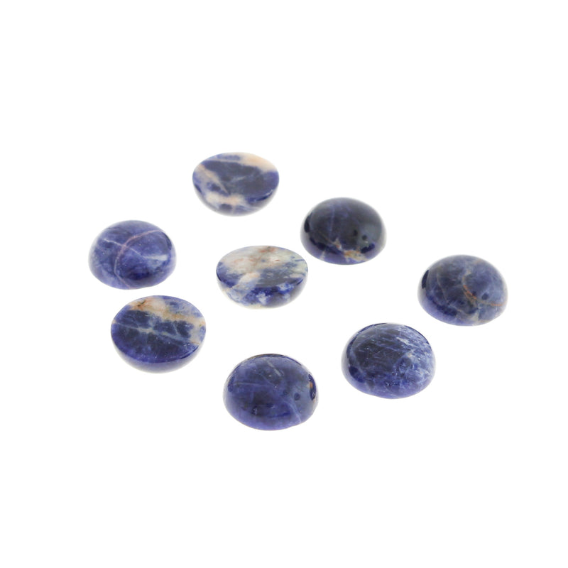 Natural Sodalite Gemstone Cabochon Seals 12mm - 4 Pieces - CBD034