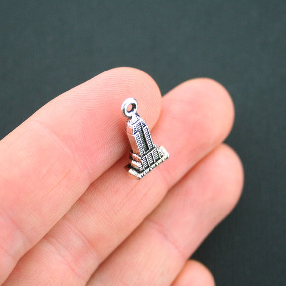 8 Empire State Building Antique Silver Tone Charms 3D - SC1977