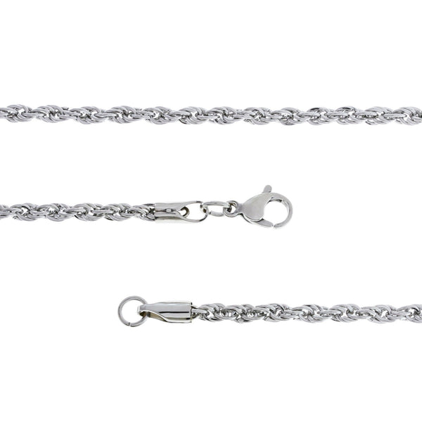 Stainless Steel Rope Chain Bracelet 8" - 3mm - 1 Bracelet - N061