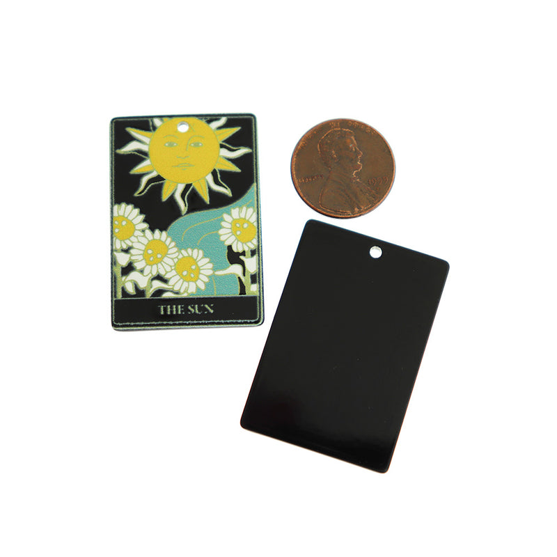 2 The Sun Tarot Card Acrylic Charms - K695
