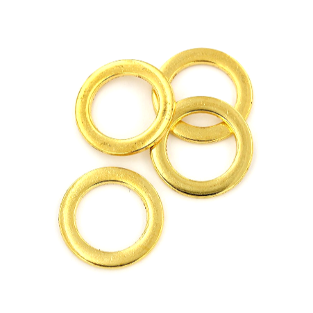 SALE 5 Linking Rings Antique Gold Tone Charms - FD363
