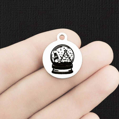 Snow Globe Stainless Steel Charms - BFS001-6654