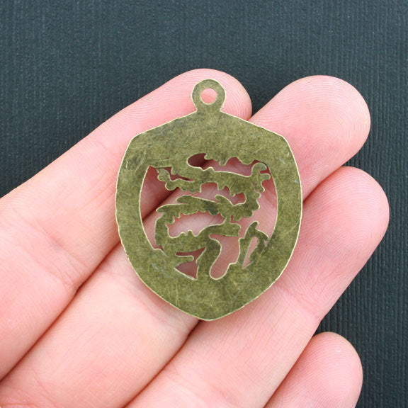 4 Dragon Antique Bronze Tone Charms - BC1018