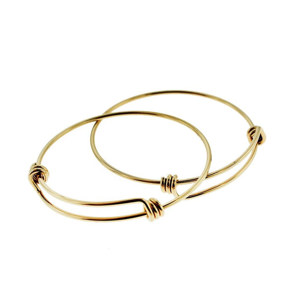 Gold Stainless Steel Adjustable Bangle - 50mm - 1 Bangle - N566