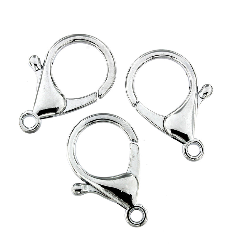 Silver Tone Lobster Clasps 24mm x 35mm - 4 Clasps - FF202