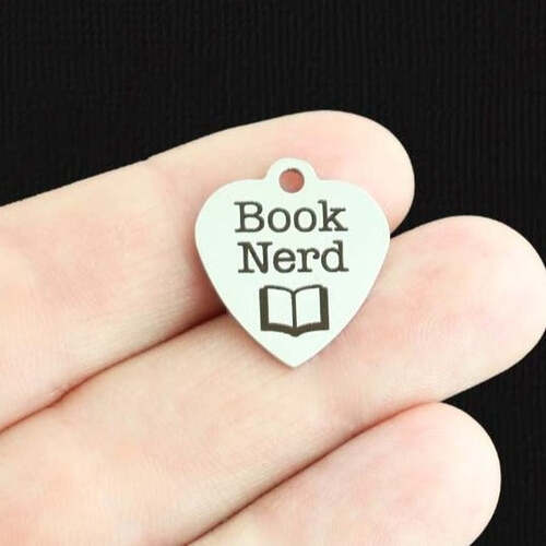 Book Nerd Stainless Steel Charms - BFS011-6710