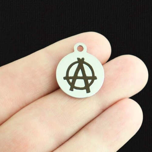 Anarchy Symbol Stainless Steel Charms - BFS001-6713