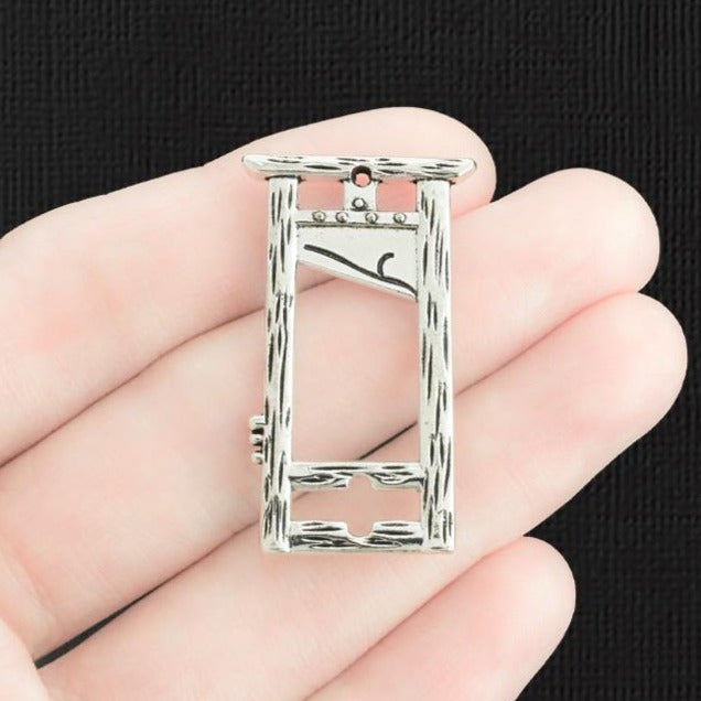 2 Guillotine Antique Silver Tone Charms 2 Sided - SC2878