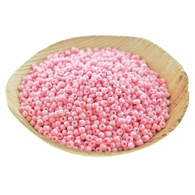 Seed Glass Beads 8/0 3mm - Pink - 50g 1000 Beads - BD2221