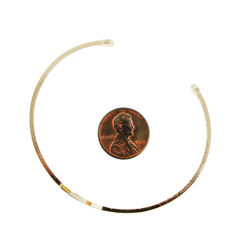 Bracelet manchette en acier inoxydable doré - 62 mm - 1 jonc - N589