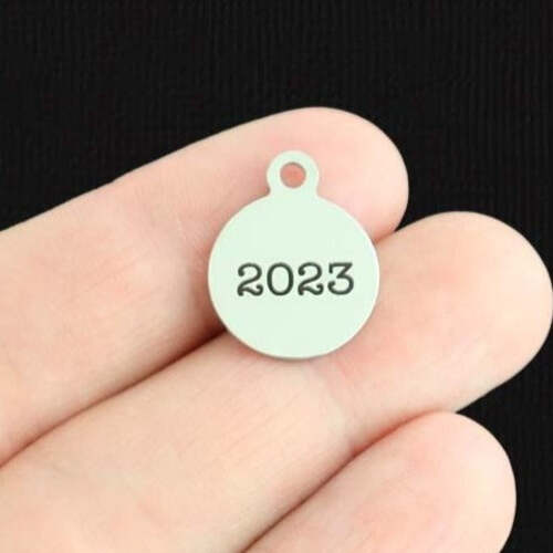 2023 Stainless Steel Small Round Charms - BFS002-6786