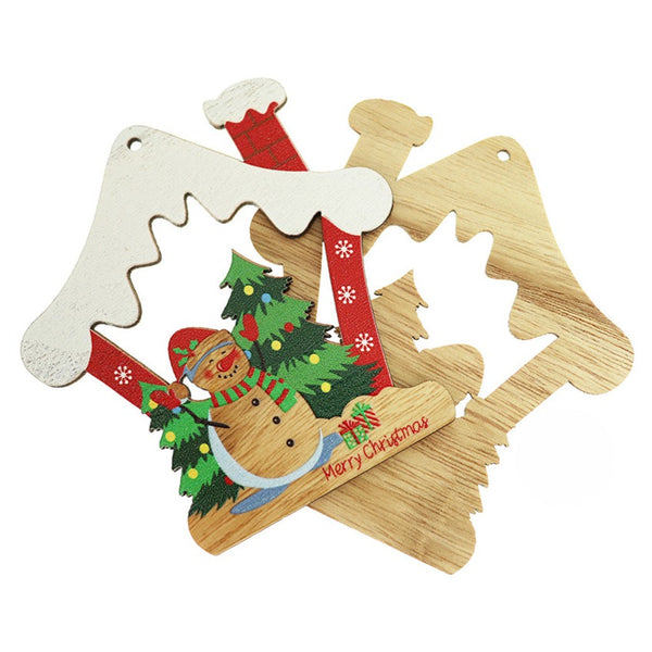 2 Merry Christmas Natural Wood Charms - WP484