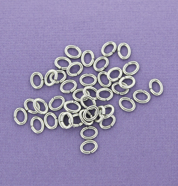 Stainless Steel Oval Jump Rings 6.5mm x 5mm x 1.2mm - Open 16 Gauge - 50 Rings - SS052