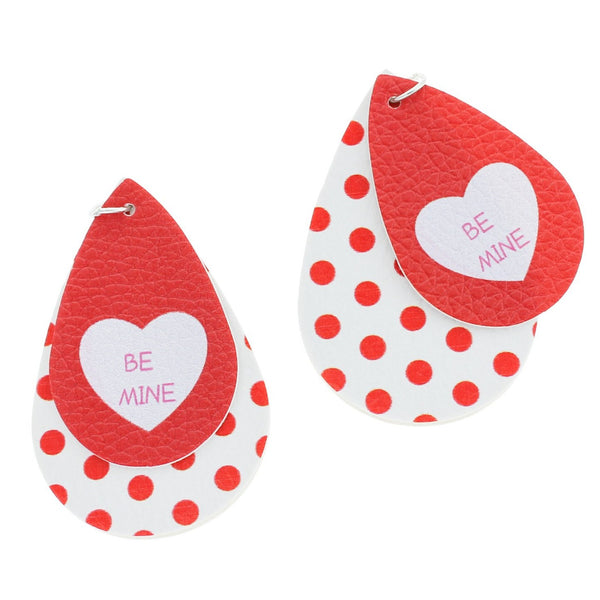 Pendentifs Simili Cuir - Be Mine - 1 Paire 2 Pièces - LP171