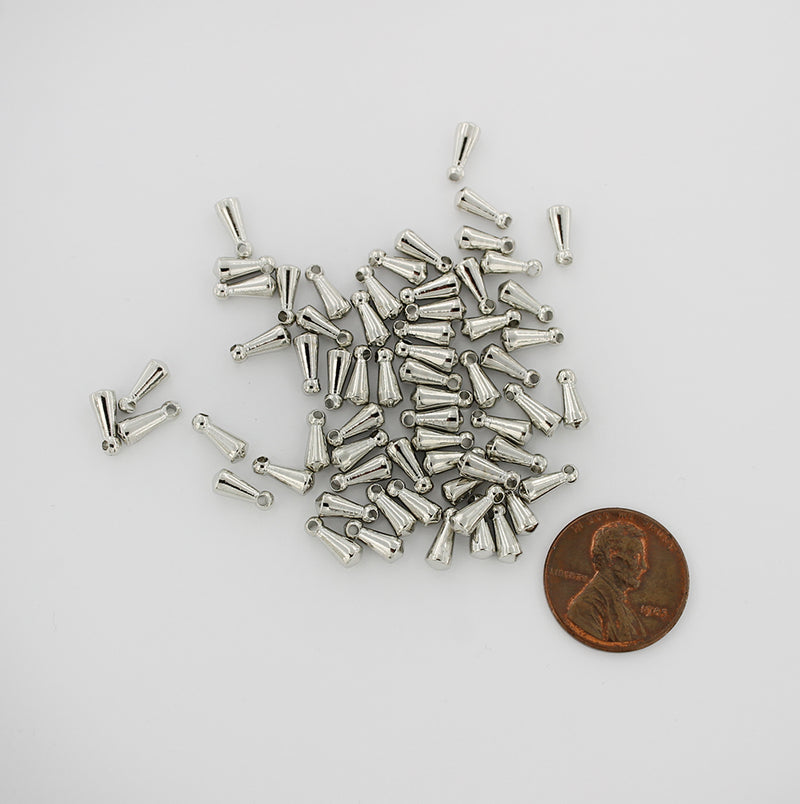 Goutte de chaîne argentée - 9 mm x 4 mm - 10 pièces - SC5863