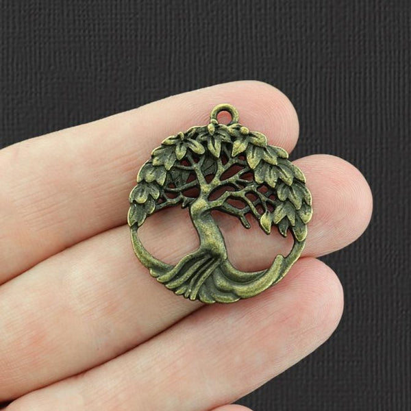 4 Tree of Life Antique Bronze Tone Charms - BC132