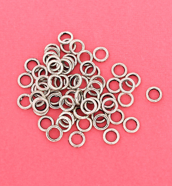 Antique Silver Tone Jump Rings 8mm x 1.6mm - Closed 14 Gauge - 50 Rings - J089