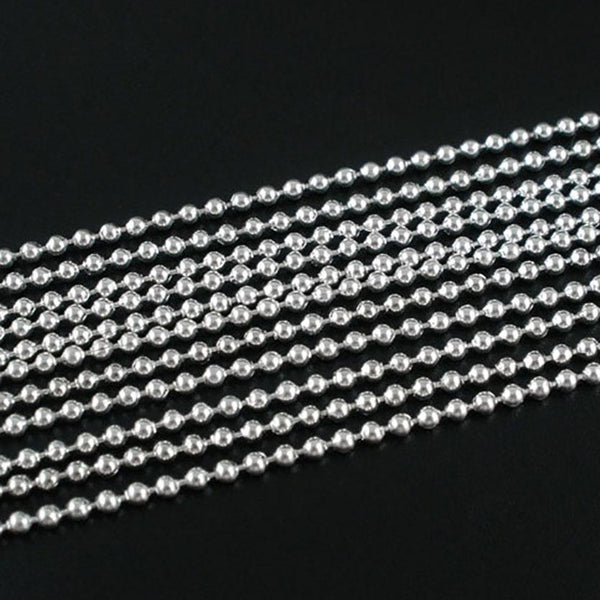 Bulk Silver Tone Ball Chain 32ft - 2mm - FD422