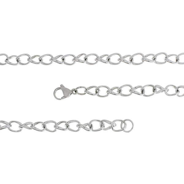 Stainless Steel Curb Chain Necklace 21" - 6mm - 5 Necklaces - N260
