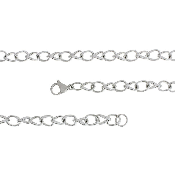 Stainless Steel Curb Chain Necklace 21" - 6mm - 1 Necklace - N260