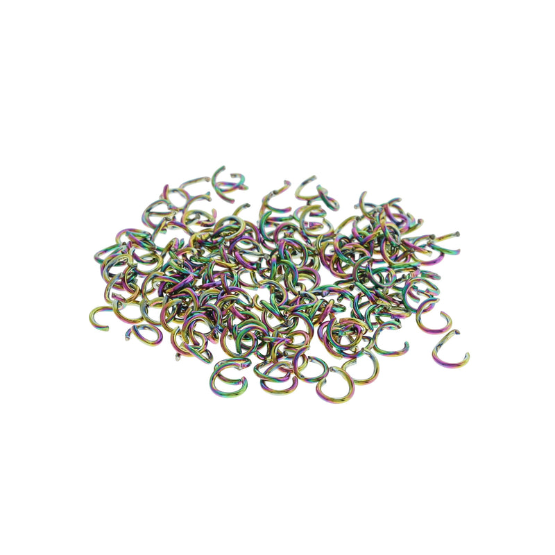 Rainbow Electroplated Stainless Steel Jump Rings 3.5mm x 0.6mm - Open 22 Gauge - 100 Rings - SS064