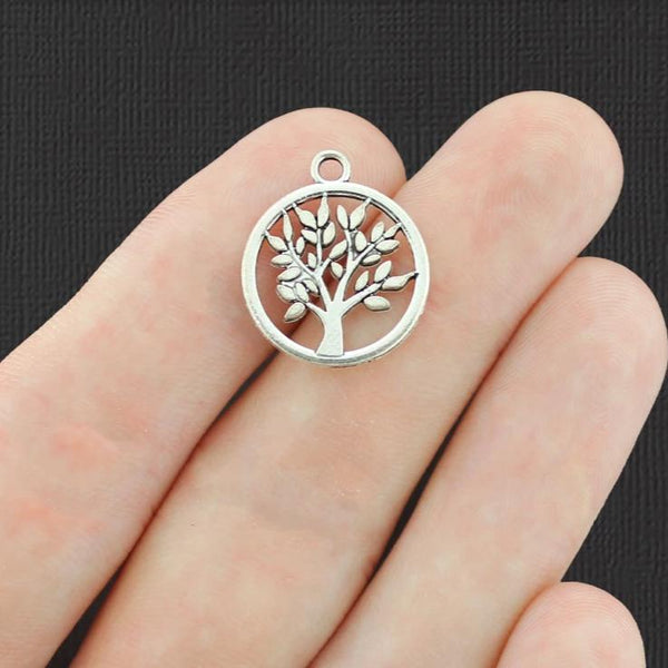 10 Tree of Life Antique Silver Tone Charms - SC7302