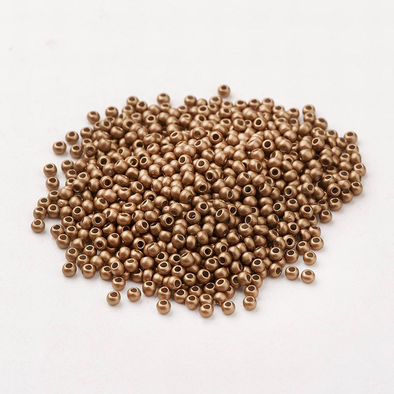 Perles de Verre Graines 13/0 1.5mm - Or Profond Grade AA - 50g 5200 perles - BD1588