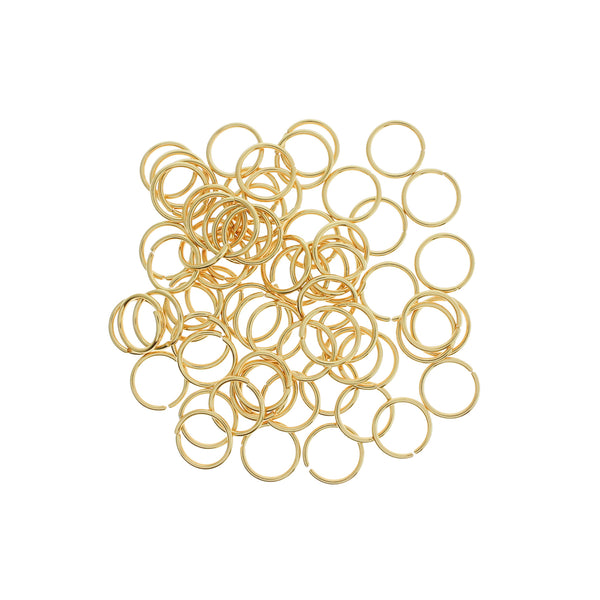 Gold Stainless Steel Jump Rings 12mm x 1mm - Open 18 Gauge - 50 Rings - SS104