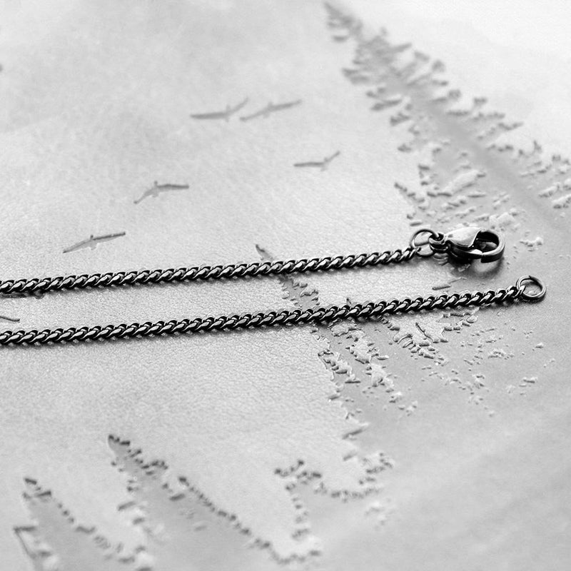 Gunmetal Black Stainless Steel Curb Chain Necklace 22" - 2mm - 1 Necklace - N471