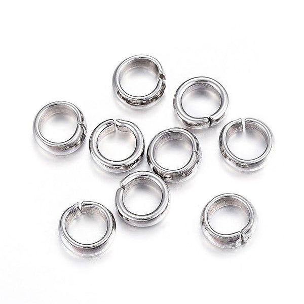 Stainless Steel Jump Rings 6mm x 2mm - Open 12 Gauge - 50 Rings - SS045