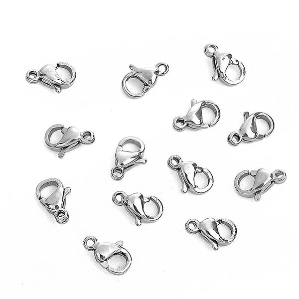 Fermoirs Homard en Acier Inoxydable 13mm x 8mm - 5 Fermoirs - FD580