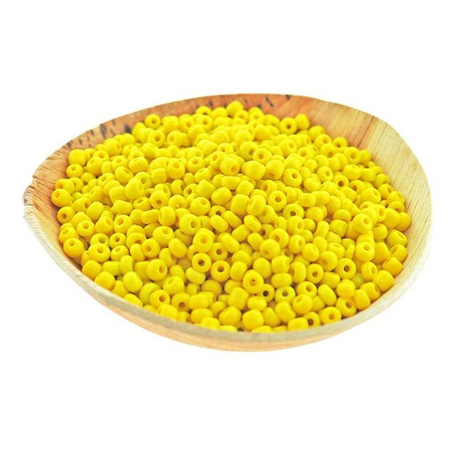 Seed Glass Beads 8/0 3mm - Yellow - 50g 1000 Beads - BD2223