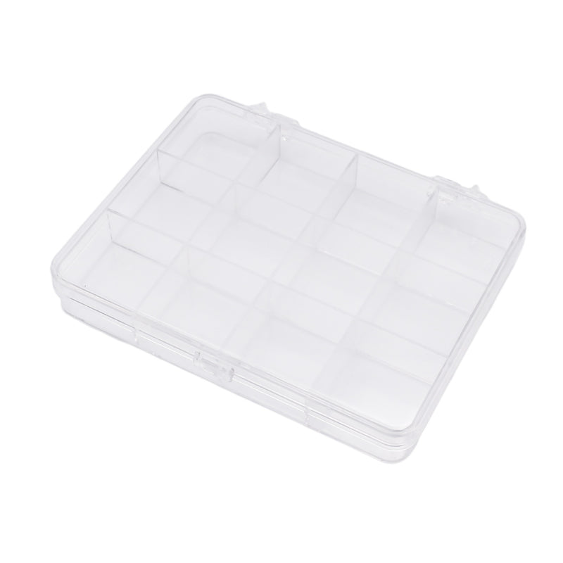 Boîte de rangement en plastique transparent - 12 compartiments - TL134