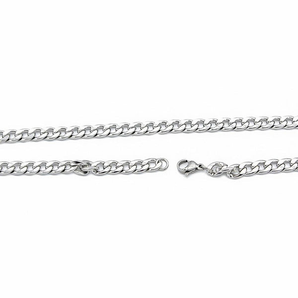 Stainless Steel Curb Chain Necklace 20" - 5mm - 1 Necklace - N745