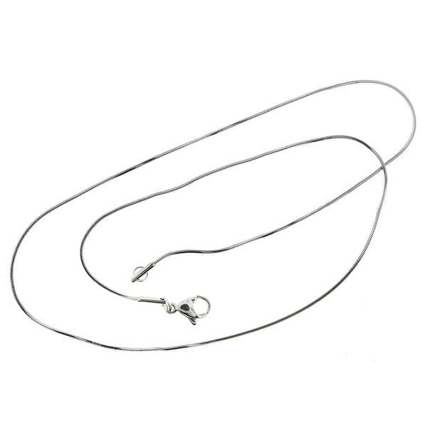 Colliers de chaîne de serpent de ton argent 18" - 1mm - 10 colliers - N491