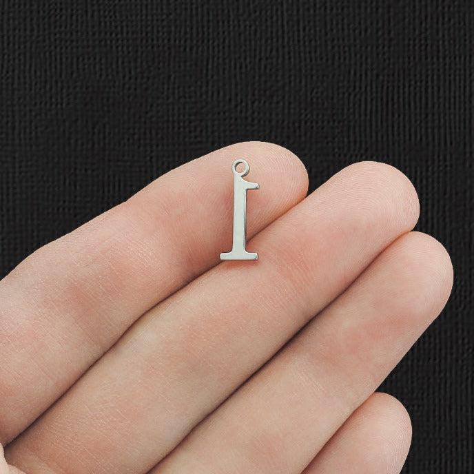8 Number 1 Stainless Steel Charms - SSP283