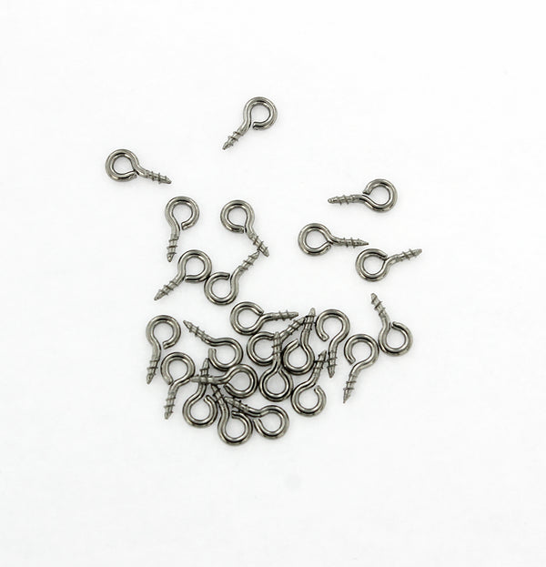 Stainless Steel Screw Eye Bails - 8mm x 4mm - 50 Pieces - FD642