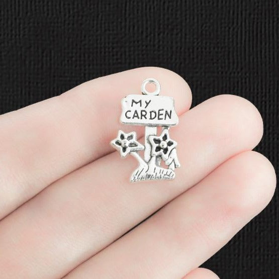 6 Garden Antique Silver Tone Charms - SC1706
