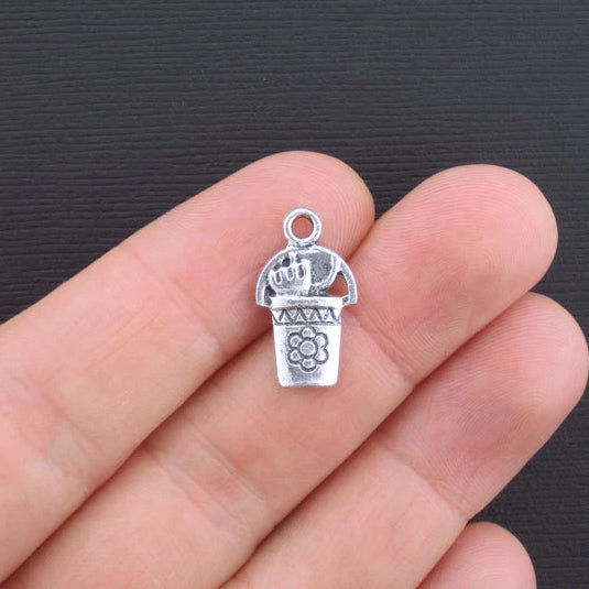 BULK 30 Gardening Antique Silver Tone Charms 2 Sided- SC1632