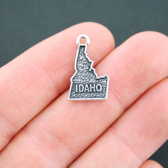 4 Idaho State Antique Silver Tone Charms 2 Sided - SC5197