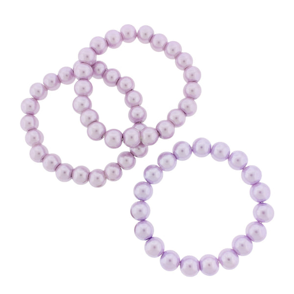 Bracelet Perles Acryliques Rondes - 45mm - Lavande - 1 Bracelet - BB005
